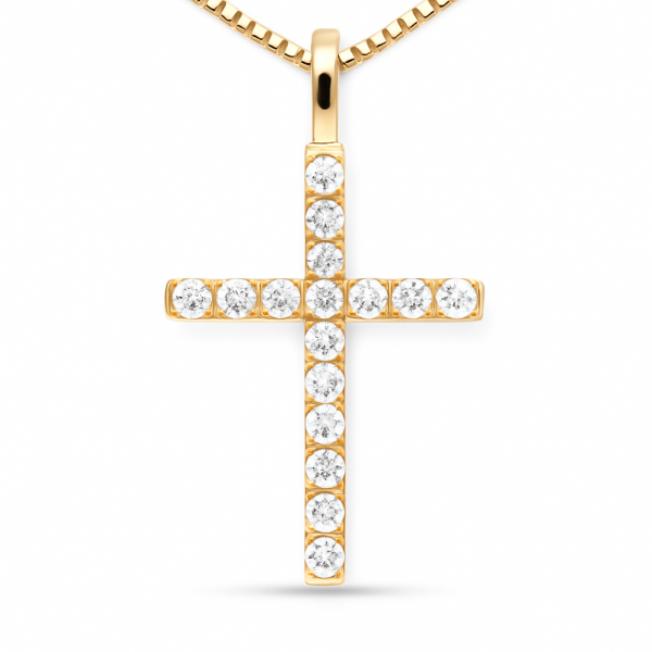 Lab-grown kruis hanger 18kt 16-1.60crt